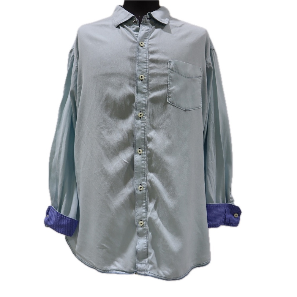 Tommy Bahama Men's 2XB Long Sleeve Casual Shirt Soft Lyocell Flip Cuff